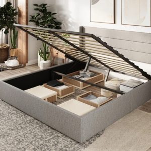 Storage hydraulic bed frame