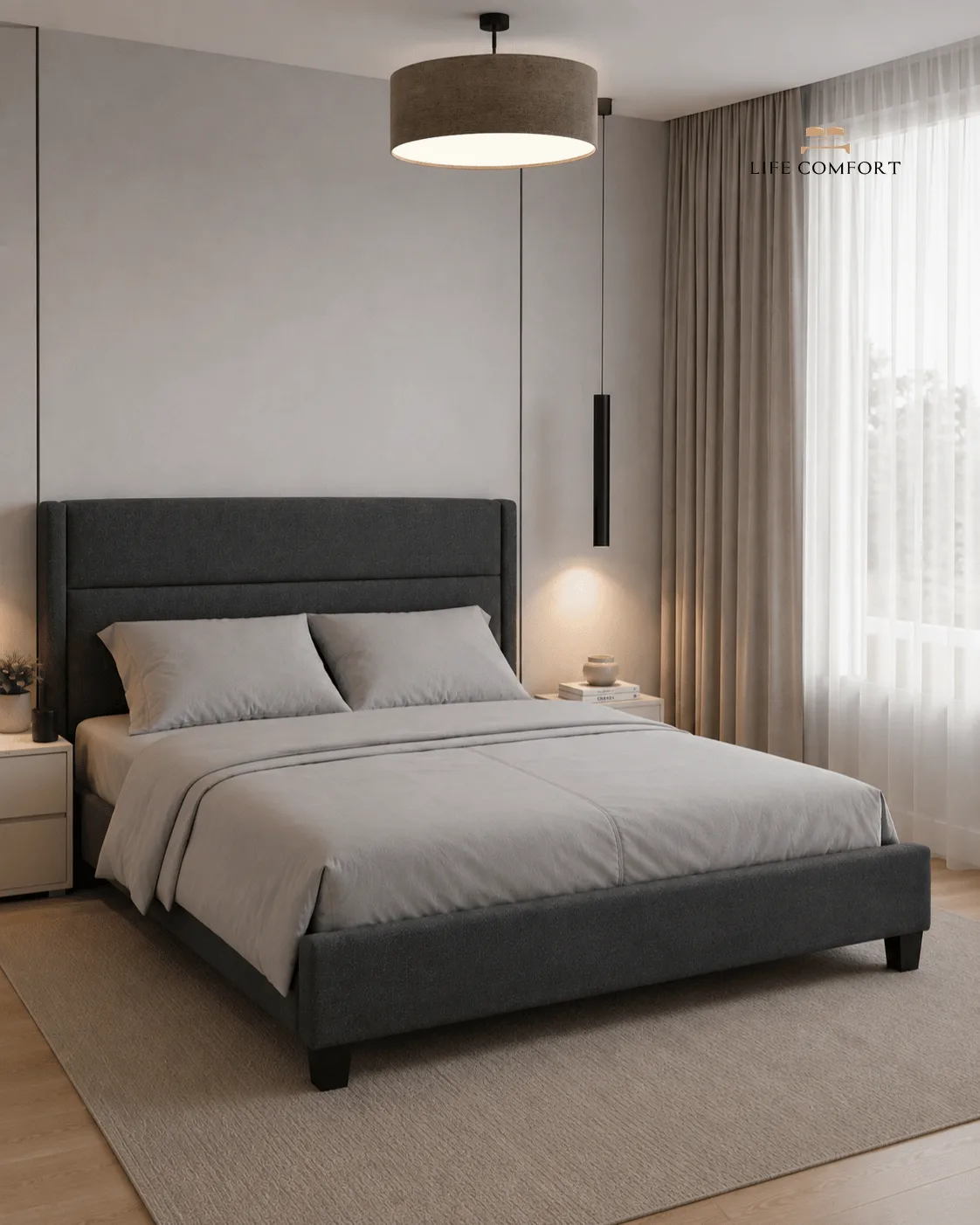 Lark Bed Frame Linen Fabric - Image 2