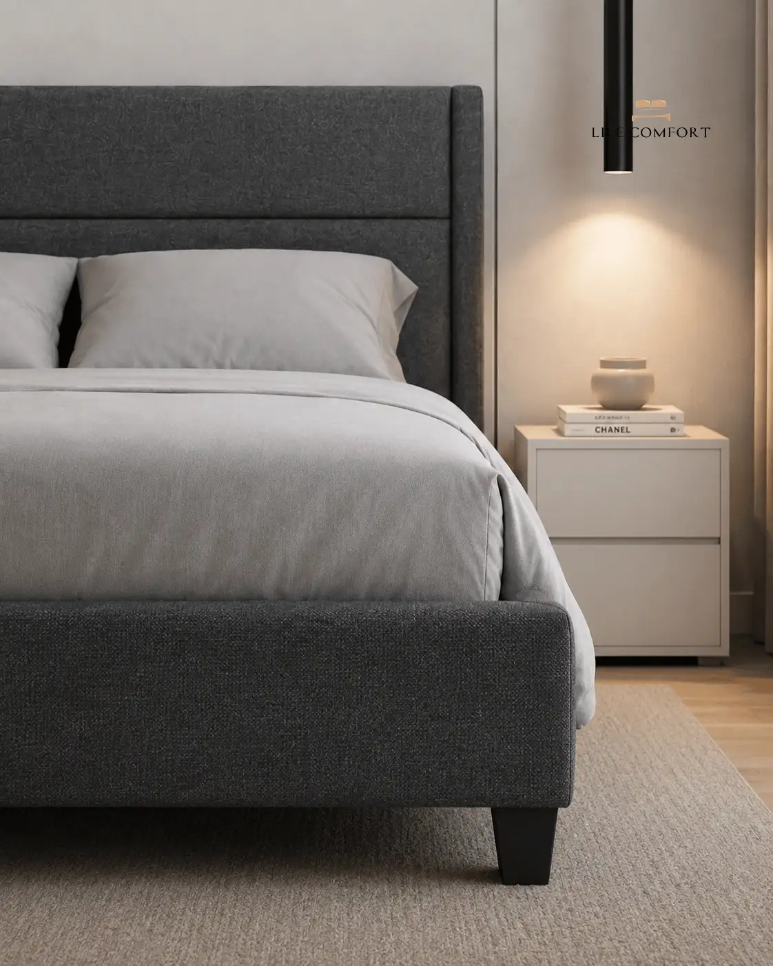 Lark Bed Frame Linen Fabric - Image 3