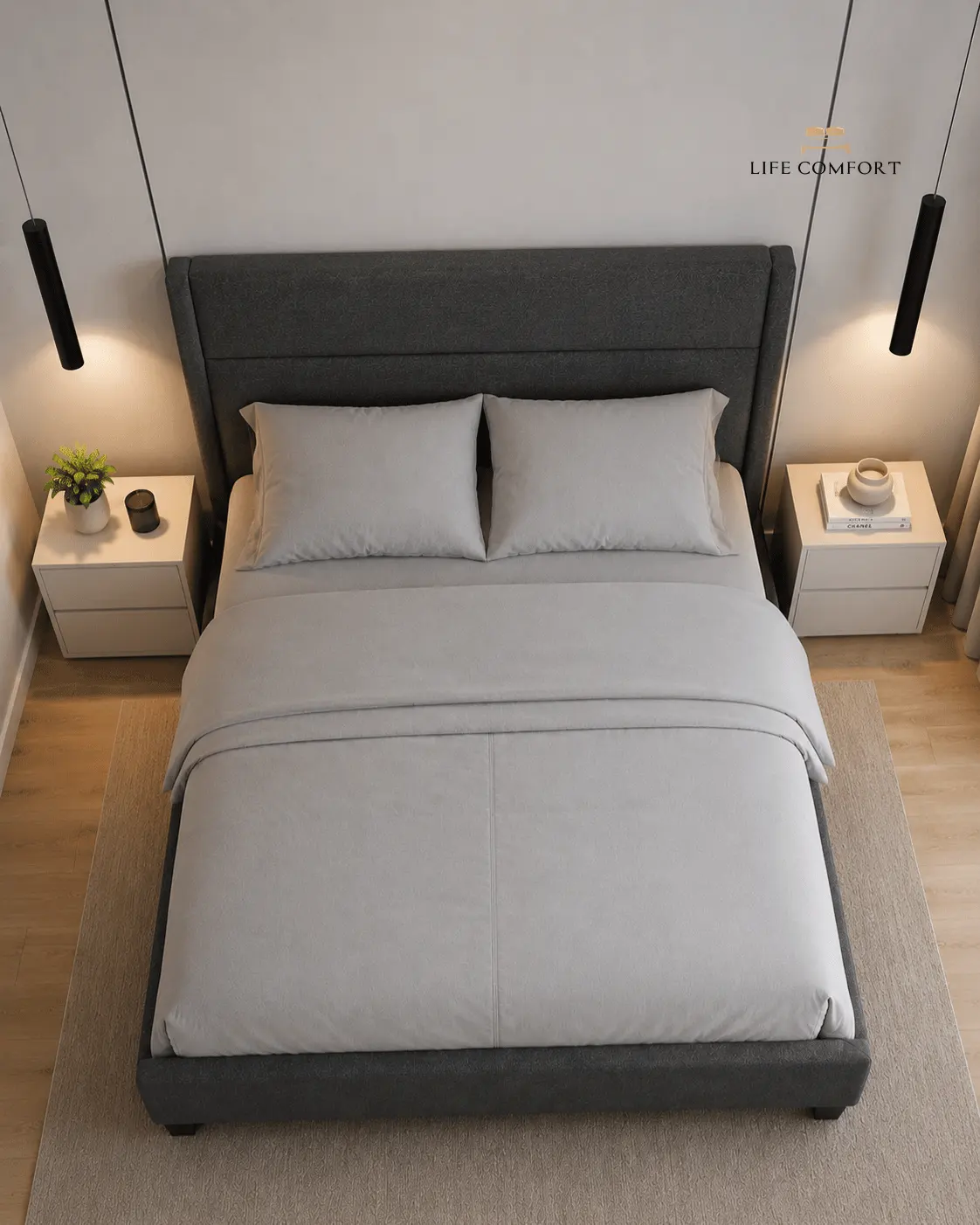 Lark Bed Frame Linen Fabric - Image 4