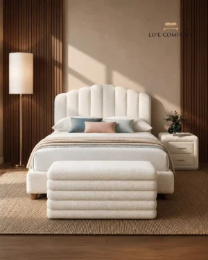 Bedroom Set With Storage & Side Table Teddy Bear Fabric