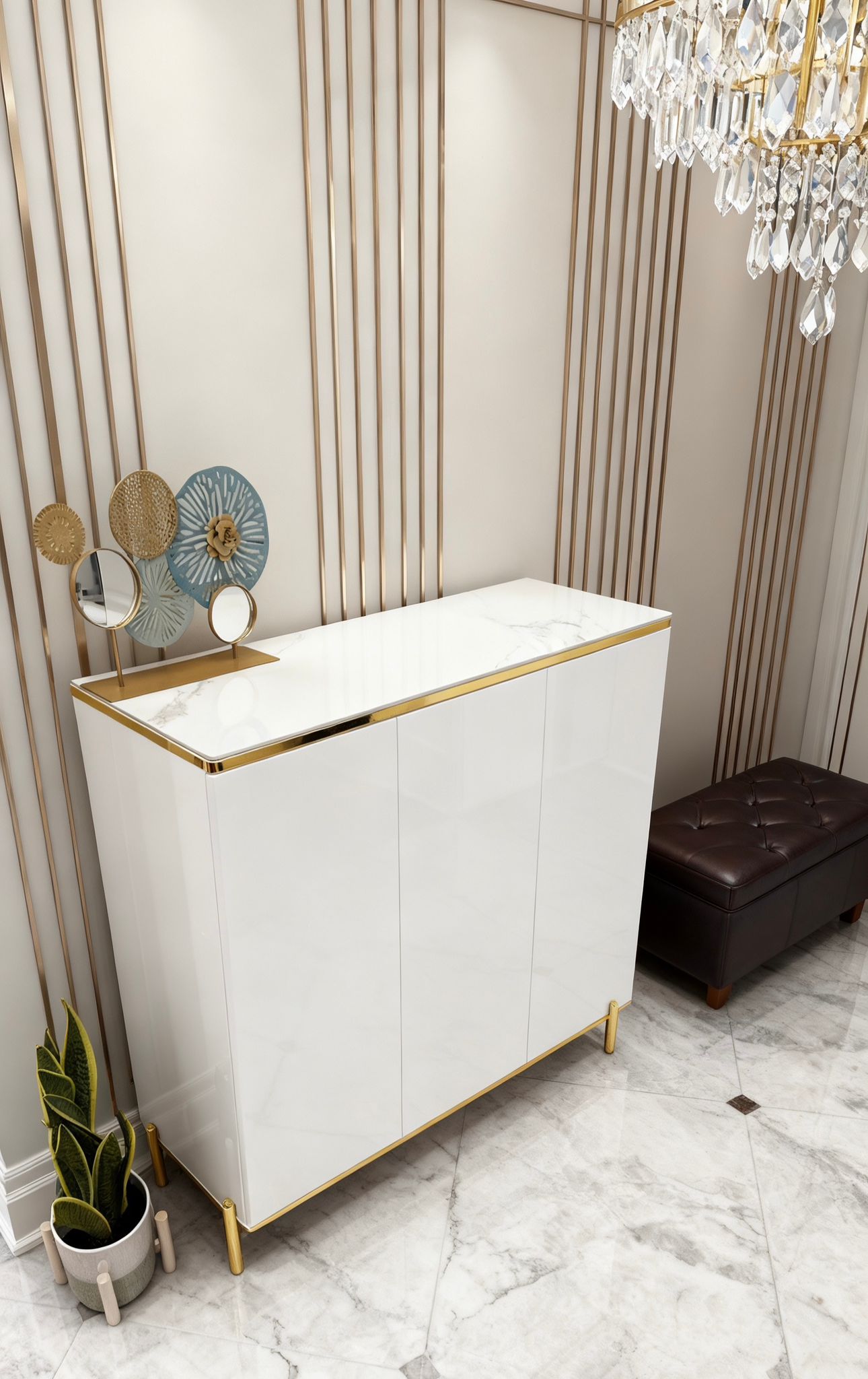 Glossy White Cabinet multiple use - Image 4