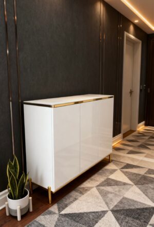 Glossy White Cabinet multiple use