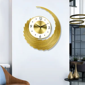 Large Gold Wall Clock 23" Metal Silent Analog Clock, Wall Decor for Home, Office, Living Room , Gifts