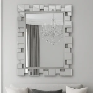 Modern Contemporary Silver Framed Decorative Mirror, Versatile Wall Mirror Living Room, Entryway, Bedroom Decor Gift