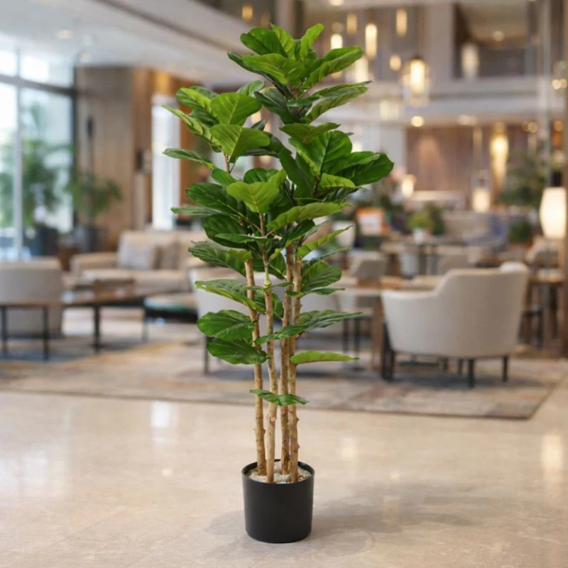 Artificial Fig Tree Fiddle Leaf 150 cm Tall Indoor Home Decor, Realistic Lifelike Faux Plant for Living Room or Office - Image 6