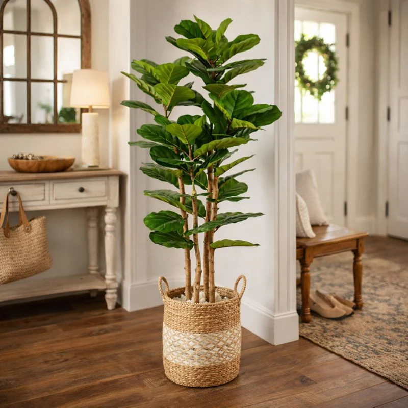 Artificial Fig Tree Fiddle Leaf 150 cm Tall Indoor Home Decor, Realistic Lifelike Faux Plant for Living Room or Office - Image 3