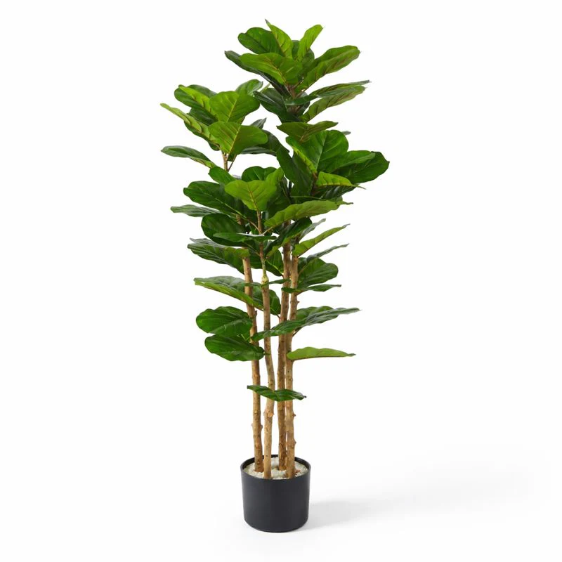 Artificial Fig Tree Fiddle Leaf 150 cm Tall Indoor Home Decor, Realistic Lifelike Faux Plant for Living Room or Office - Image 4