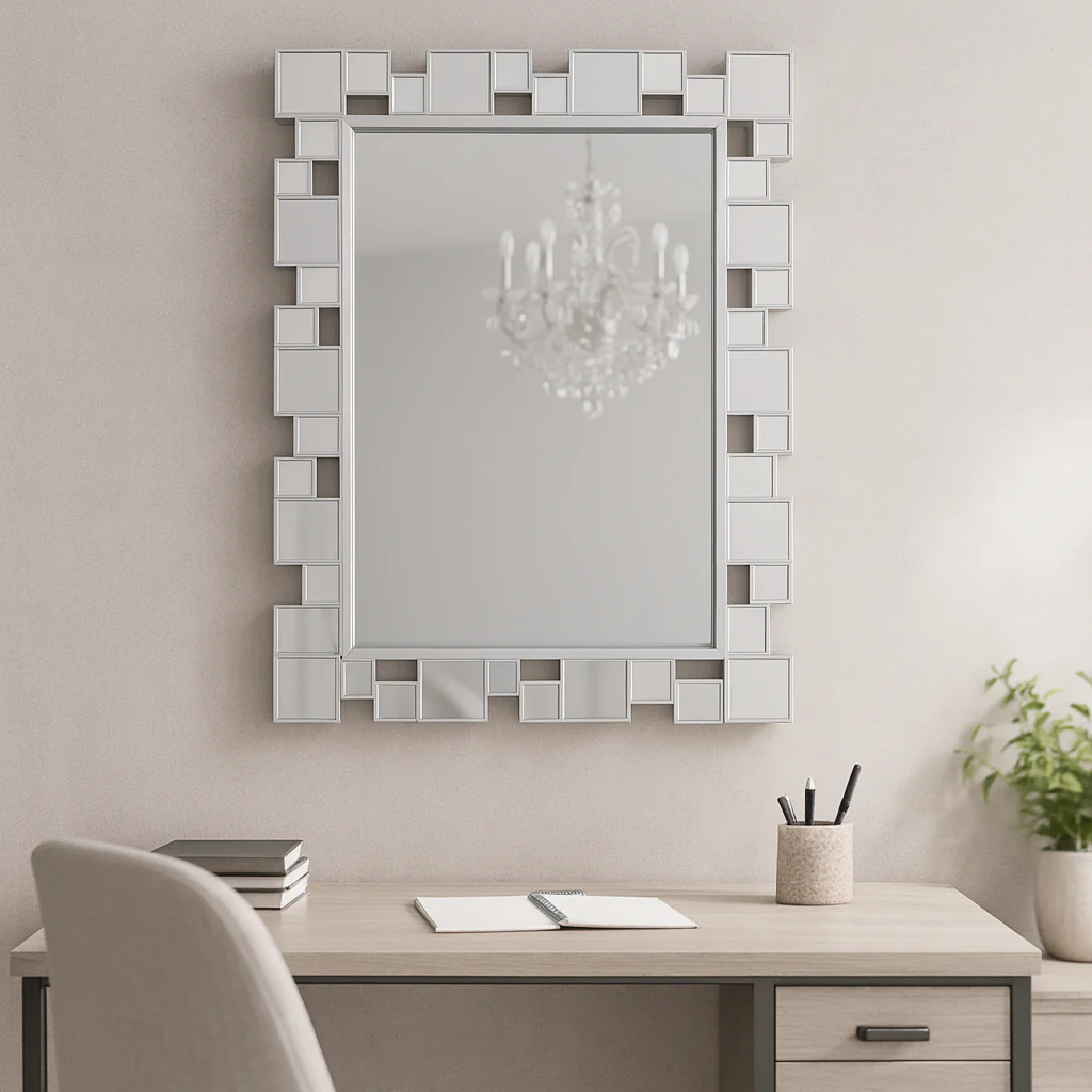 Modern Contemporary Silver Framed Decorative Mirror, Versatile Wall Mirror Living Room, Entryway, Bedroom Decor Gift - Image 7