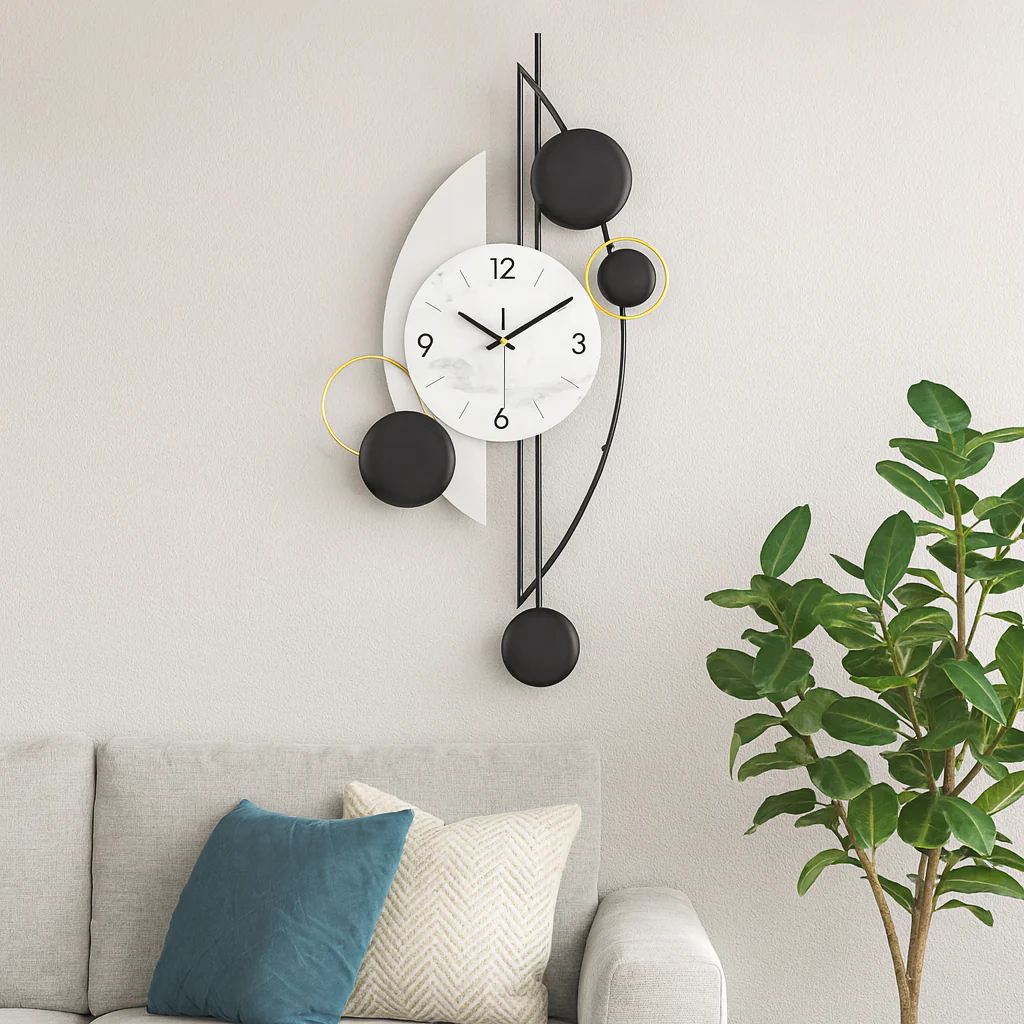 Modern Decorative Vertical Wall Clock for Home or Office, 32" Silent Non Ticking Minimalist Clock - Image 4