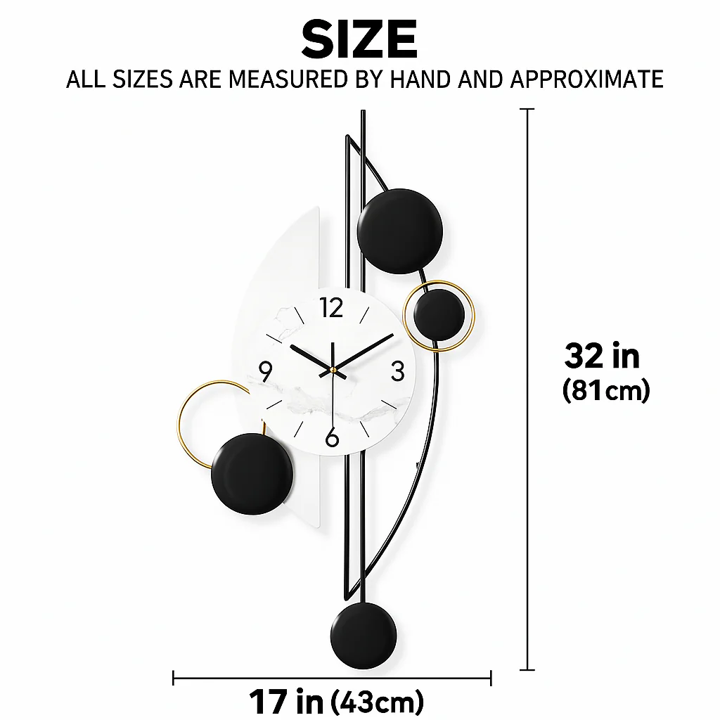 Modern Decorative Vertical Wall Clock for Home or Office, 32" Silent Non Ticking Minimalist Clock - Image 8