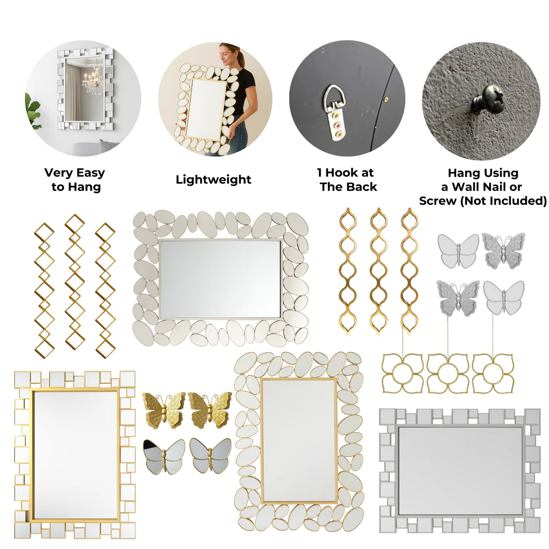Modern Contemporary Silver Framed Decorative Mirror, Versatile Wall Mirror Living Room, Entryway, Bedroom Decor Gift - Image 3