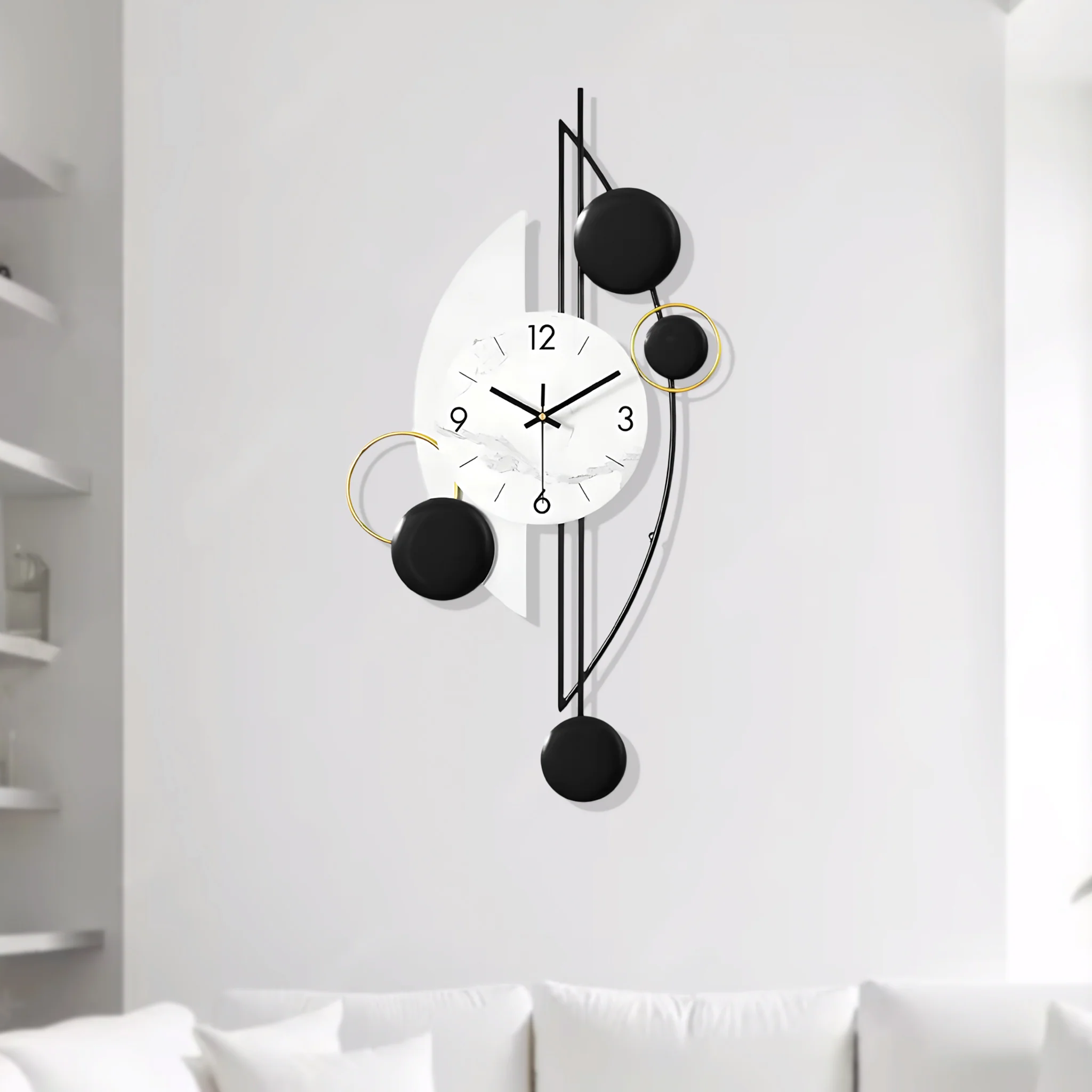Modern Decorative Vertical Wall Clock for Home or Office, 32" Silent Non Ticking Minimalist Clock - Image 2