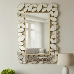 Decorative Wall Mirror with Gold Frame, Lightweight, High Quality Glass, Vertical & Horizontal Mount, Gift