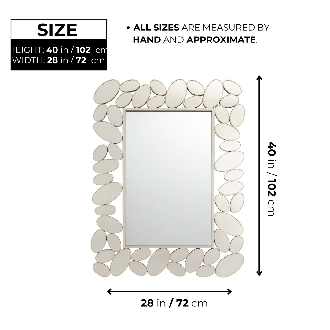 Modern Contemporary Silver Framed Mirror, 72 cm Modern Wall Mirror for Living Room, Entryway, Bedroom Decor Gift - Image 9