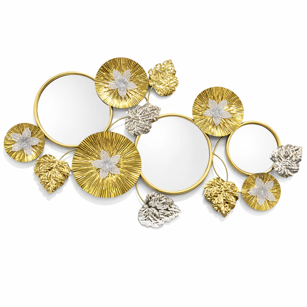 Large Gold Metal Wall Mirror, Wall Art Decor for Living Room, Office, Home, Entryway, Horizontal Vertical - Image 2