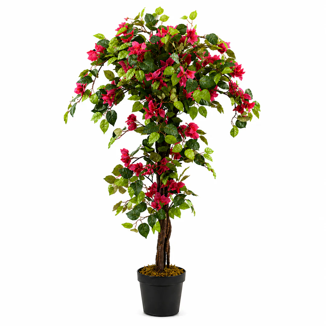 Artificial Bougainvillea Tree 4ft Pink Faux Bougainvillea Plant with Stable Base for Home & Office Decor, Housewarming Gift - Image 6